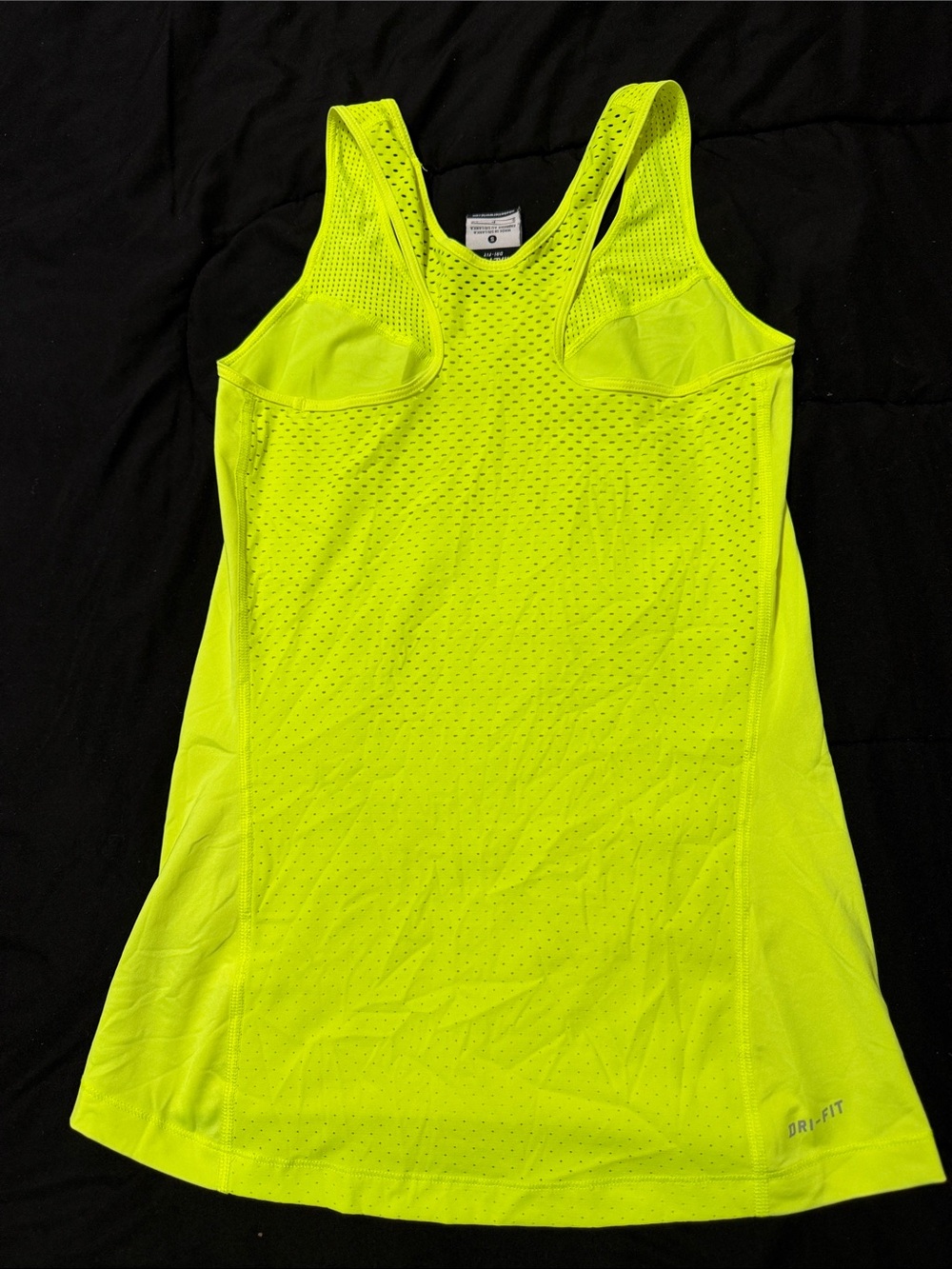 Nike Pro Dri-FIT Mesh Racerback Tank Top Yellow Small - Picture 3 of 3